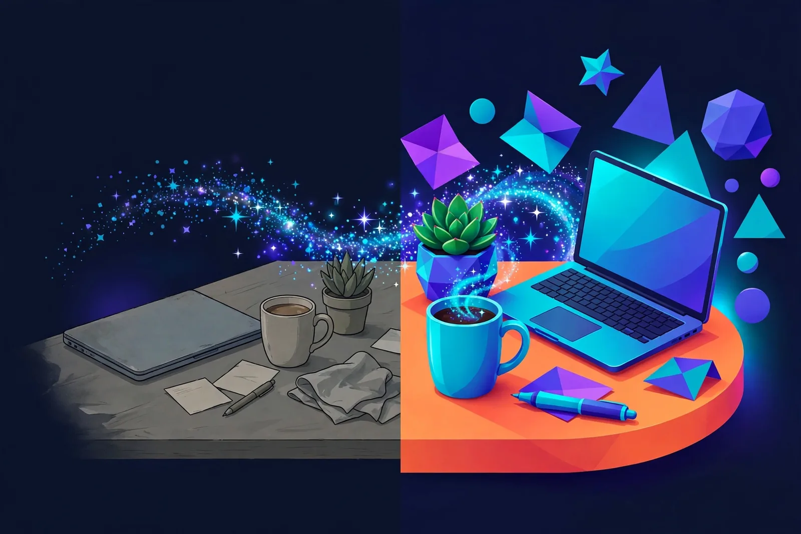 Side-by-side comparison illustration of a polished Magic Switch resized design versus an obviously AI-generated Magic Animate output