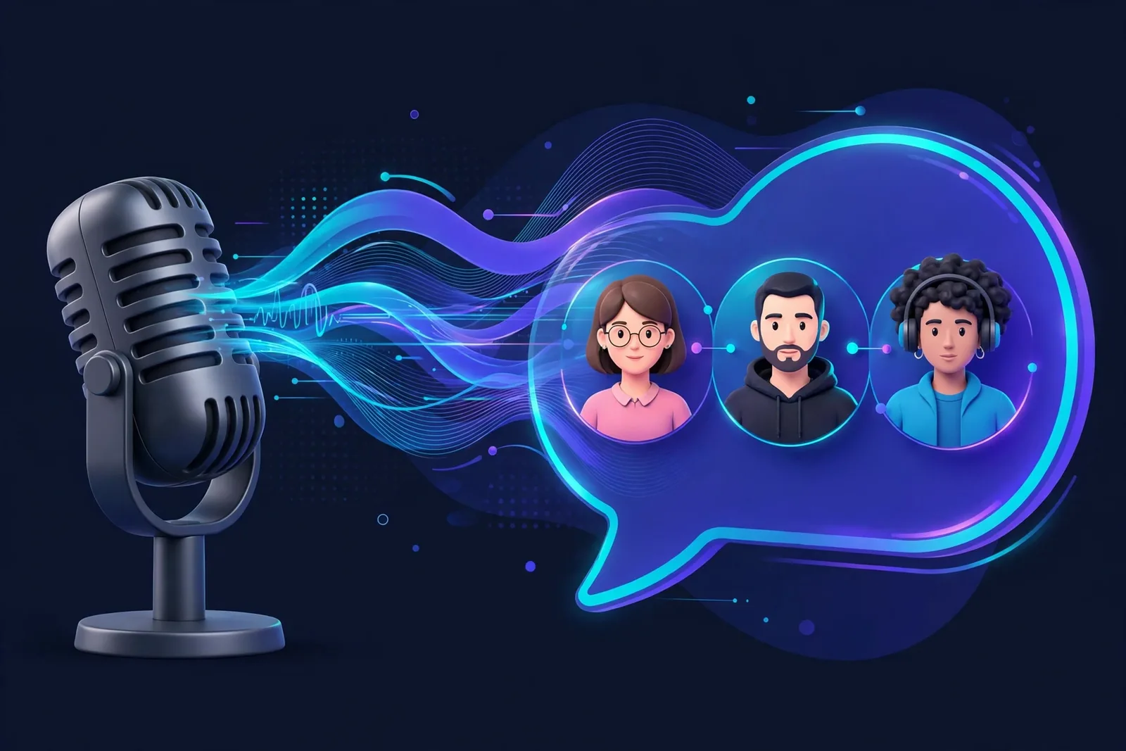 Illustration of a video editing timeline with AI voiceover blocks synced to presentation slides